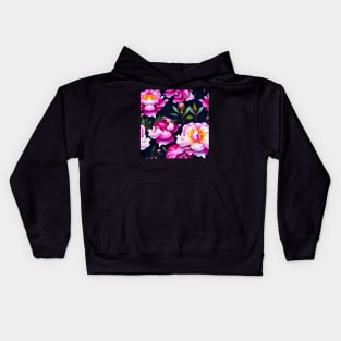 Watercolor peony painting Kids Hoodie